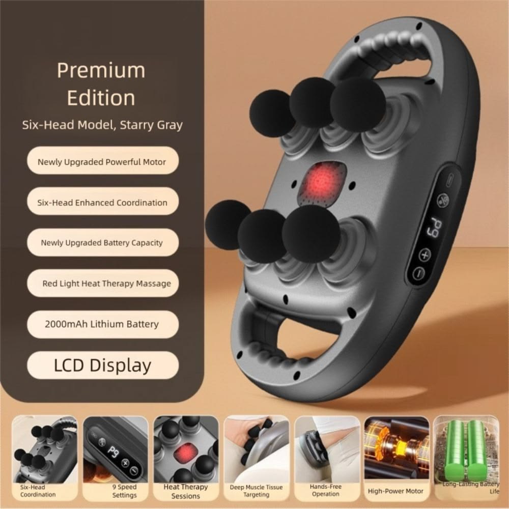 Electric Handheld Body Massager with Rolling Balls for Deep Tissue Pain Relief & Relaxation | جهاز مساج يدوي كهربائي للجسم مع كرات دوارة لتخفيف الألم والاسترخاء العميق