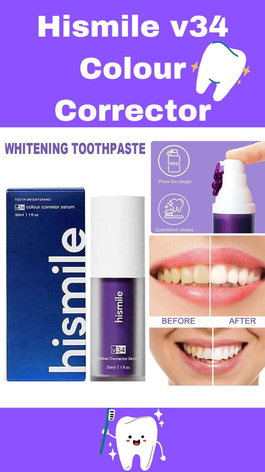 V34 Teeth Whitening Color Corrector Serum for Bright Smile | سيروم تصحيح لون الأسنان V34 لتبييض الابتسامة وإشراقتها