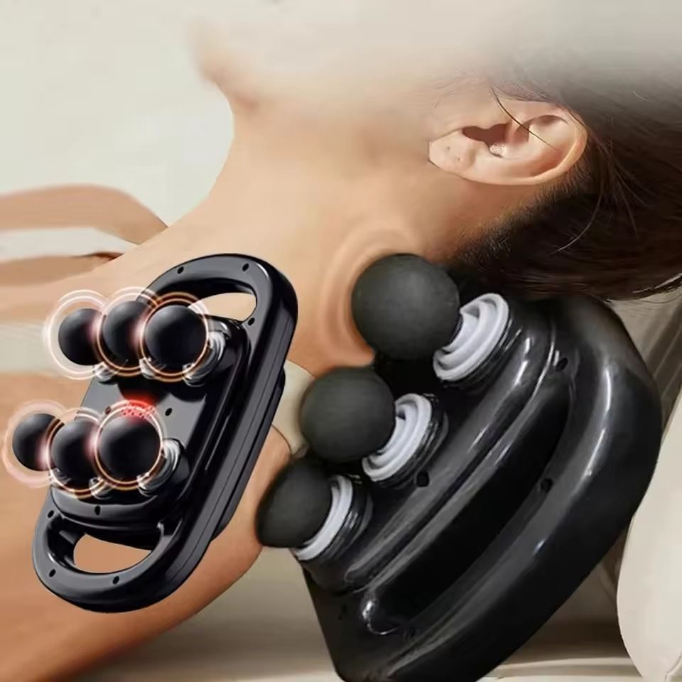 Electric Handheld Body Massager with Rolling Balls for Deep Tissue Pain Relief & Relaxation | جهاز مساج يدوي كهربائي للجسم مع كرات دوارة لتخفيف الألم والاسترخاء العميق