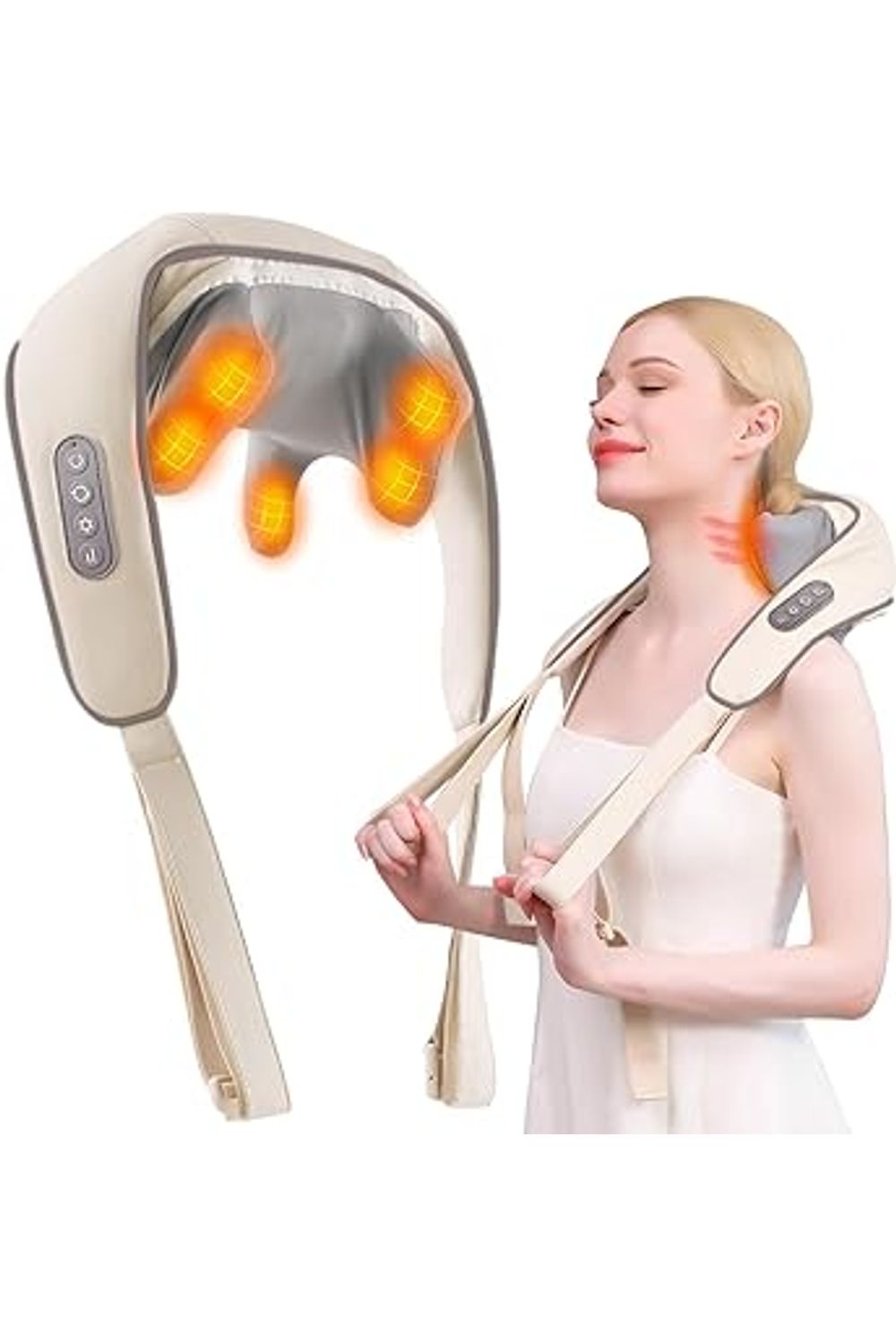 Electric Neck & Shoulder Massager with Heat for Pain Relief & Relaxation | جهاز مساج الرقبة والكتف الكهربائي مع الحرارة لتخفيف الألم والاسترخاء