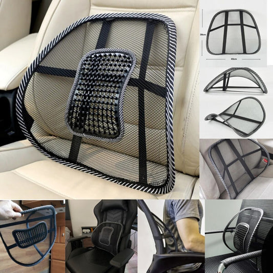 Ergonomic Car Seat Lumbar Support with Massage Beads for Back Pain Relief | وسادة دعم أسفل الظهر للسيارة بتصميم مريح مع خرز مساج لتخفيف آلام الظهر