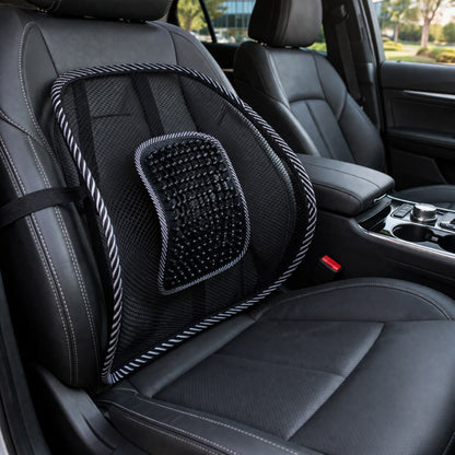 Ergonomic Car Seat Lumbar Support with Massage Beads for Back Pain Relief | وسادة دعم أسفل الظهر للسيارة بتصميم مريح مع خرز مساج لتخفيف آلام الظهر