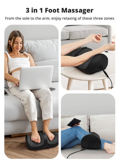 Electric Shiatsu Foot & Leg Massager with Heat for Deep Tissue Pain Relief & Relaxation | جهاز مساج شياتسو للقدمين والساقين مع الحرارة لتخفيف الألم والاسترخاء العميق
